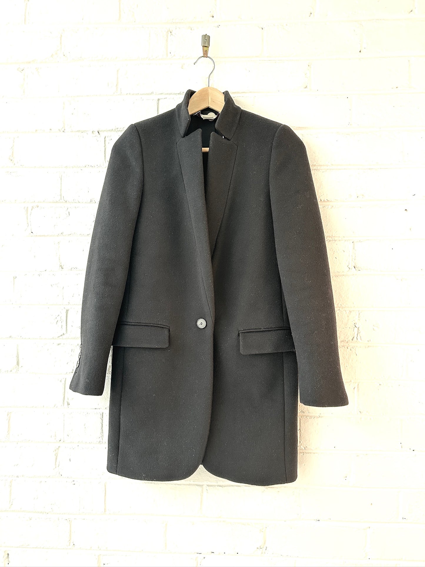 Stella McCartney black wool structured coat sz 36 (8-10)