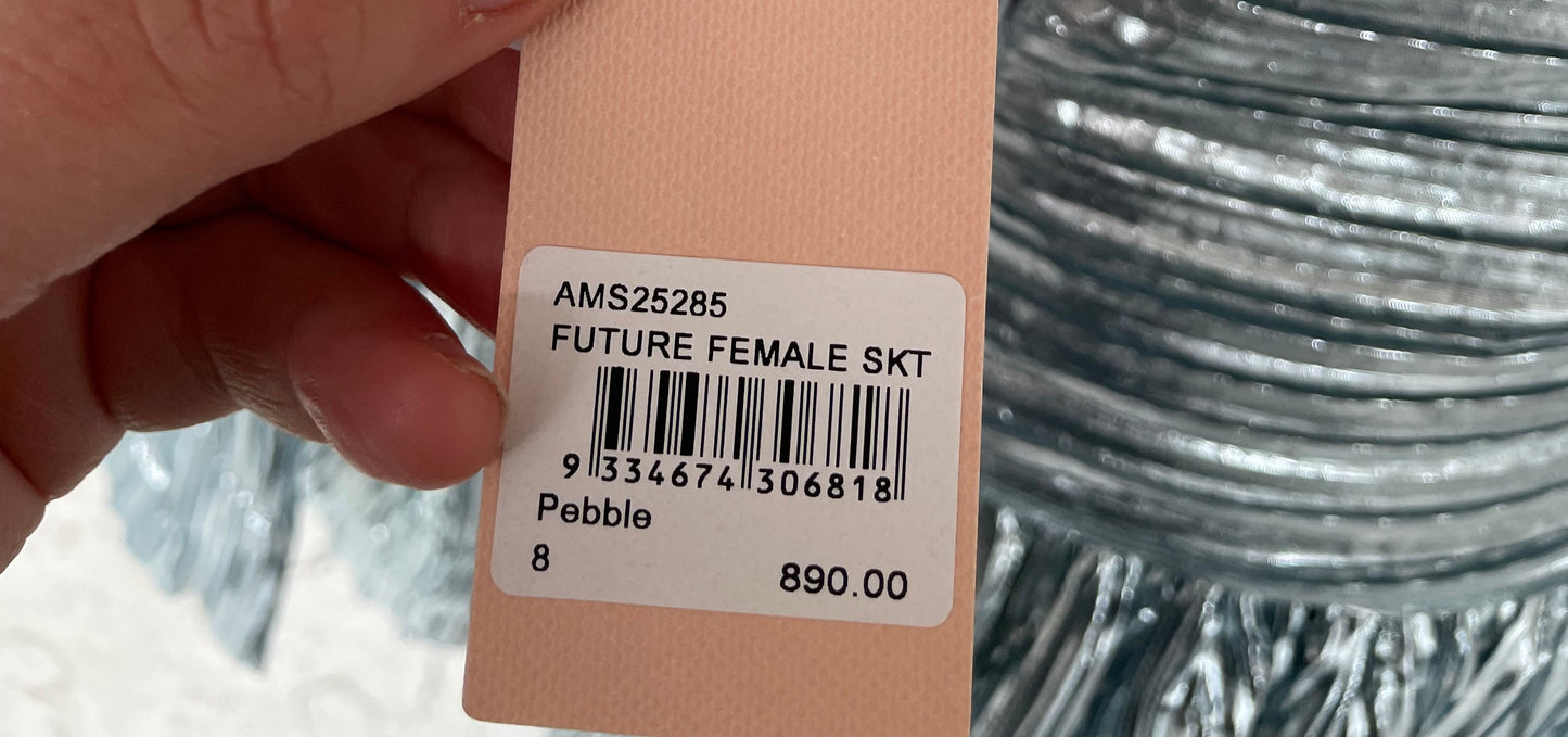 Future Female metallic pleat maxi skirt by Alice McCall Sz 8 NWT