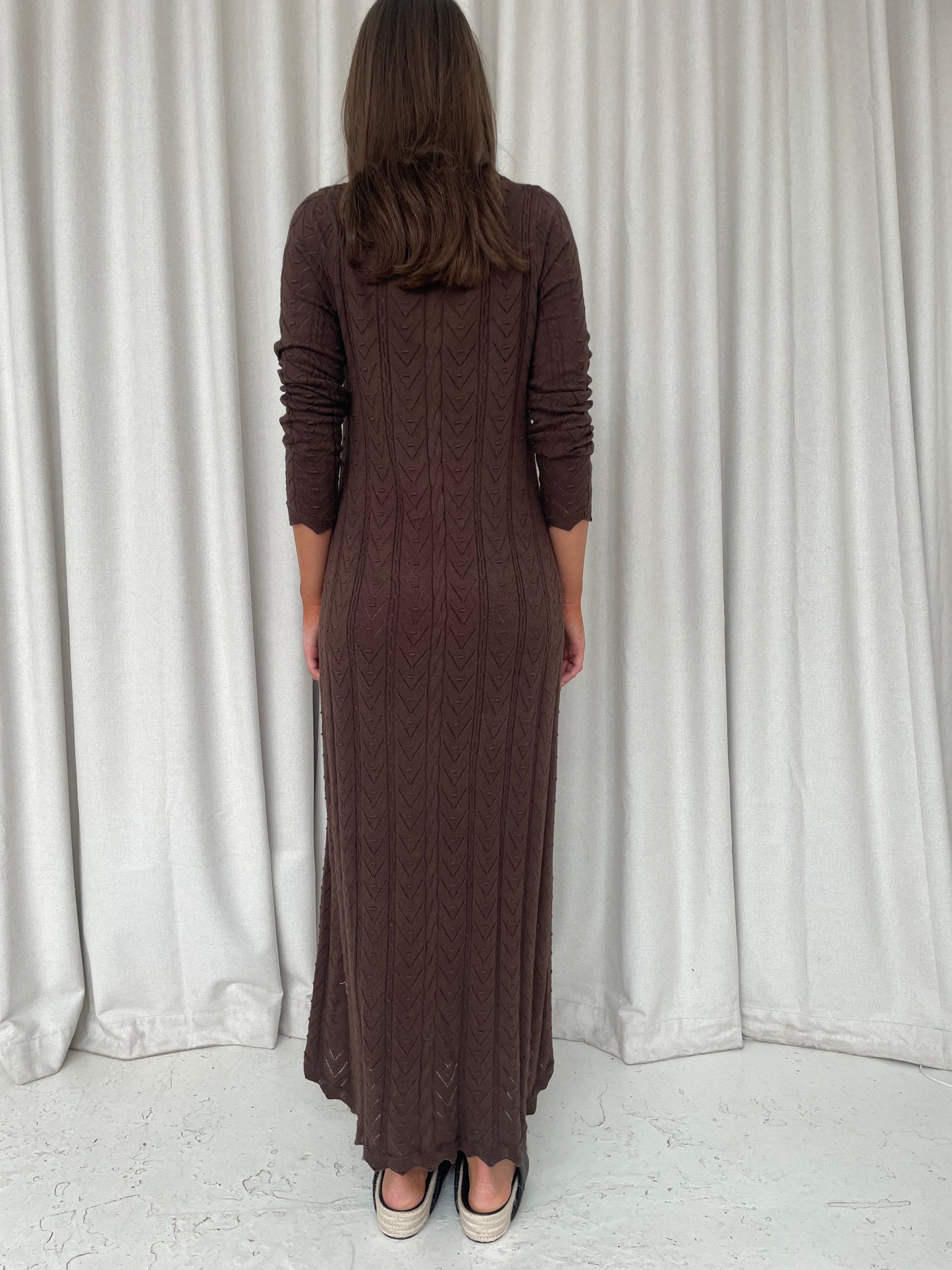 Spell Lou Lou brown knit maxi dress like new S
