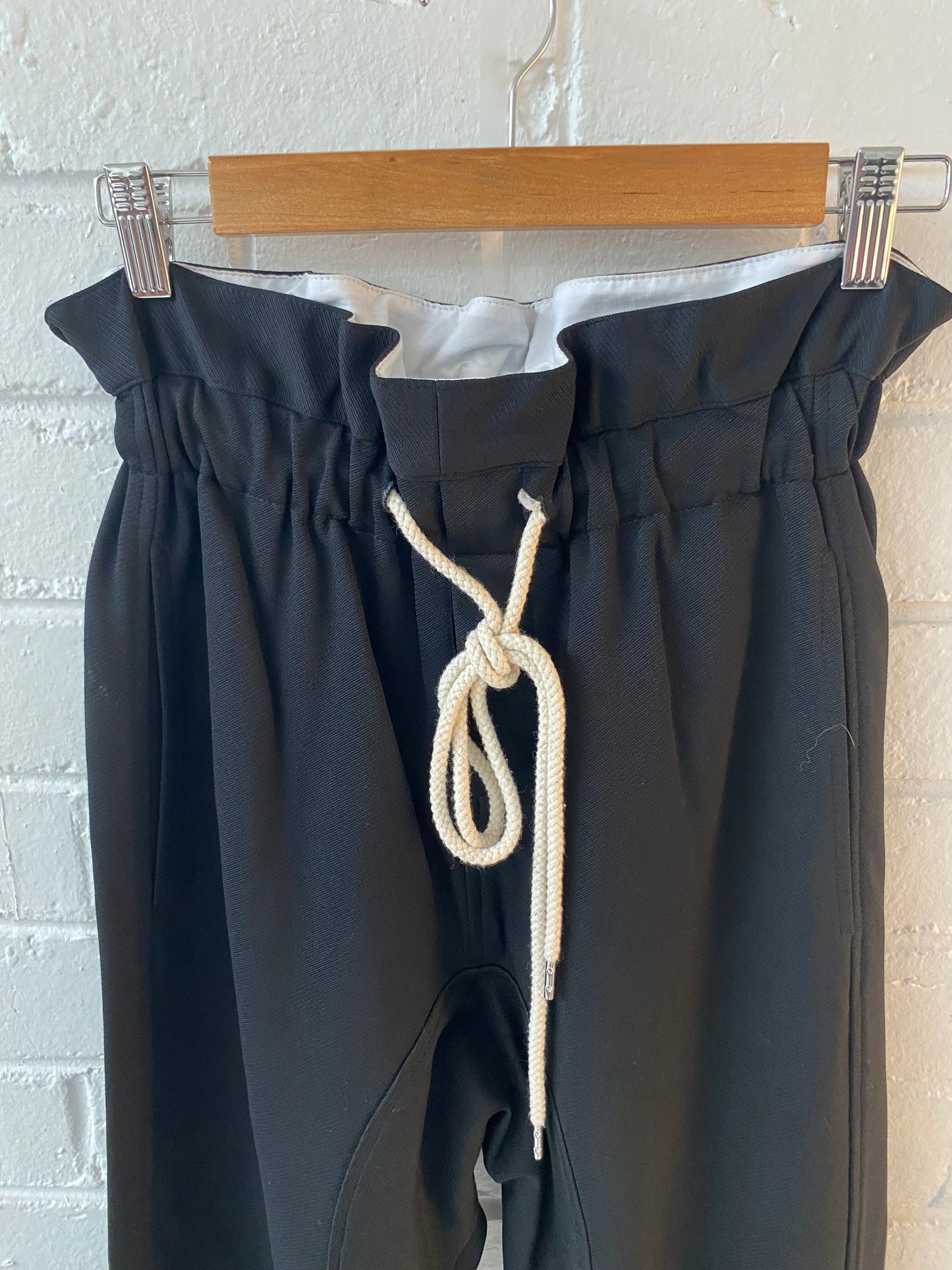 Bassike viscose blend paper bag black pants size 0