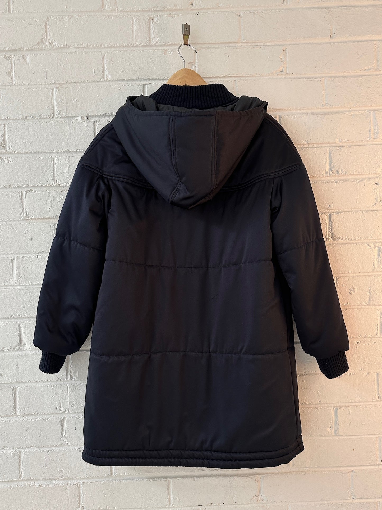 APC navy puffer jacket with hood Sz 36 (8-12)