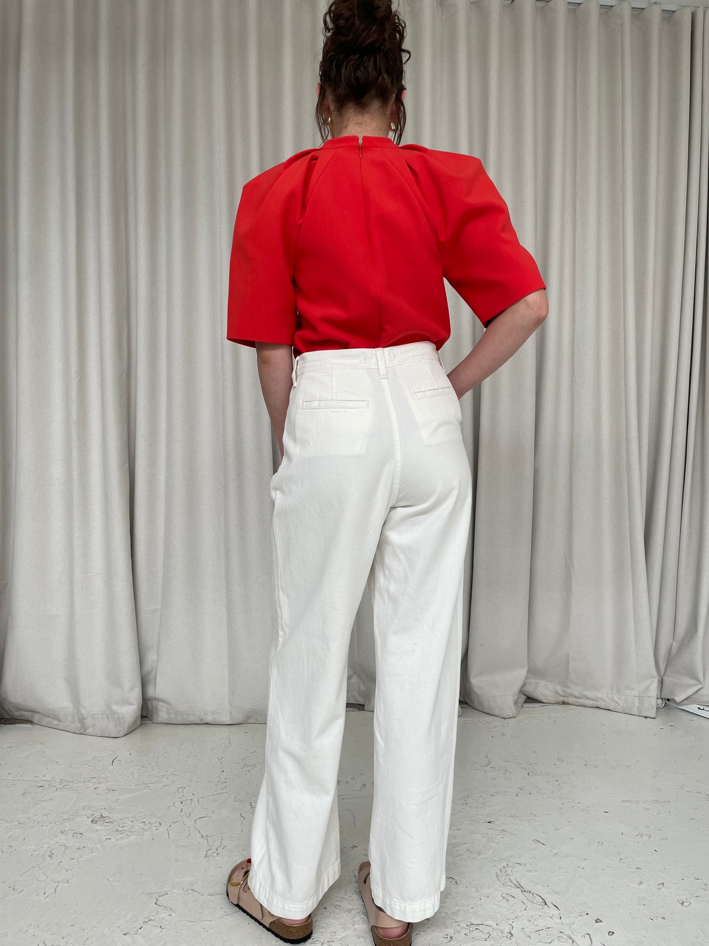 Madewell white wide leg casual trousers Sz 10 AU best