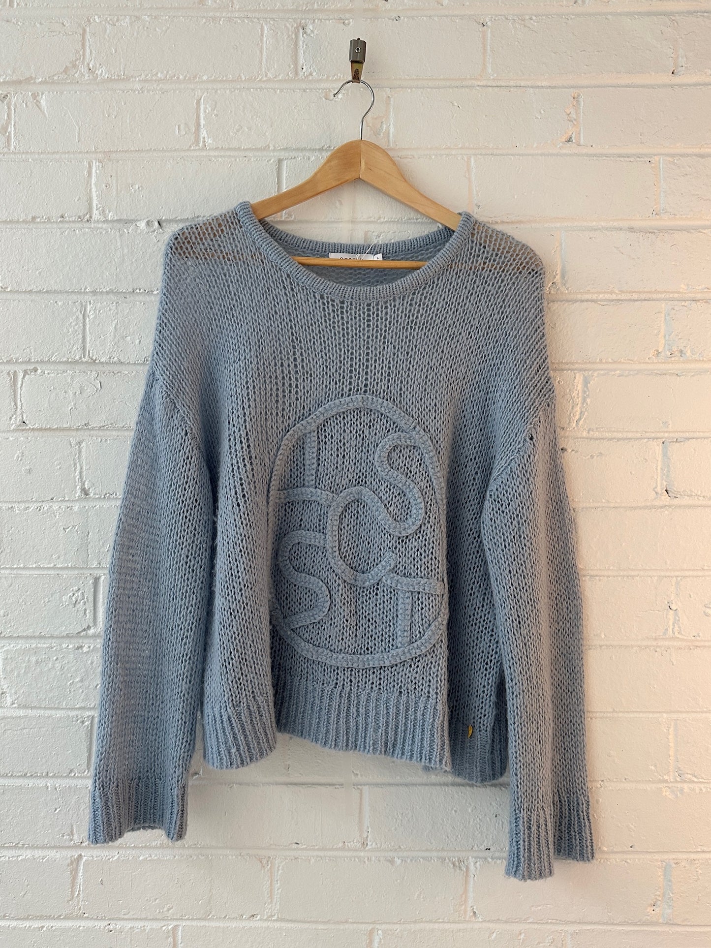 COSTER Copenhagen alpaca blend blue knit sweater sz L