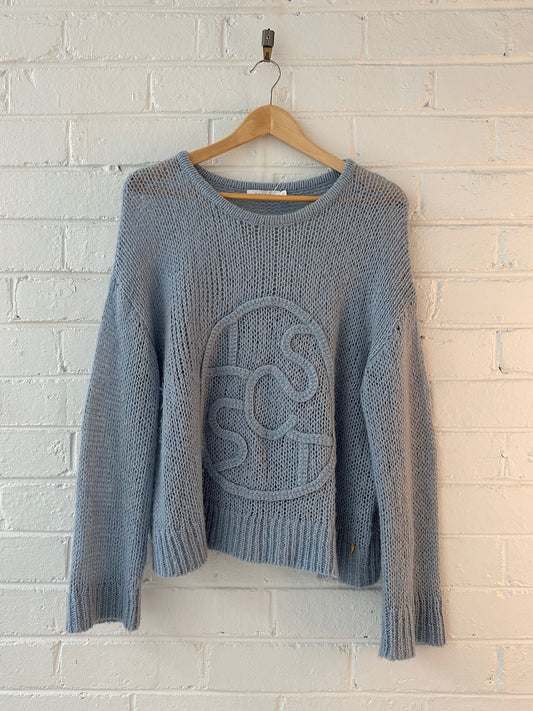 COSTER Copenhagen alpaca blend blue knit sweater sz L