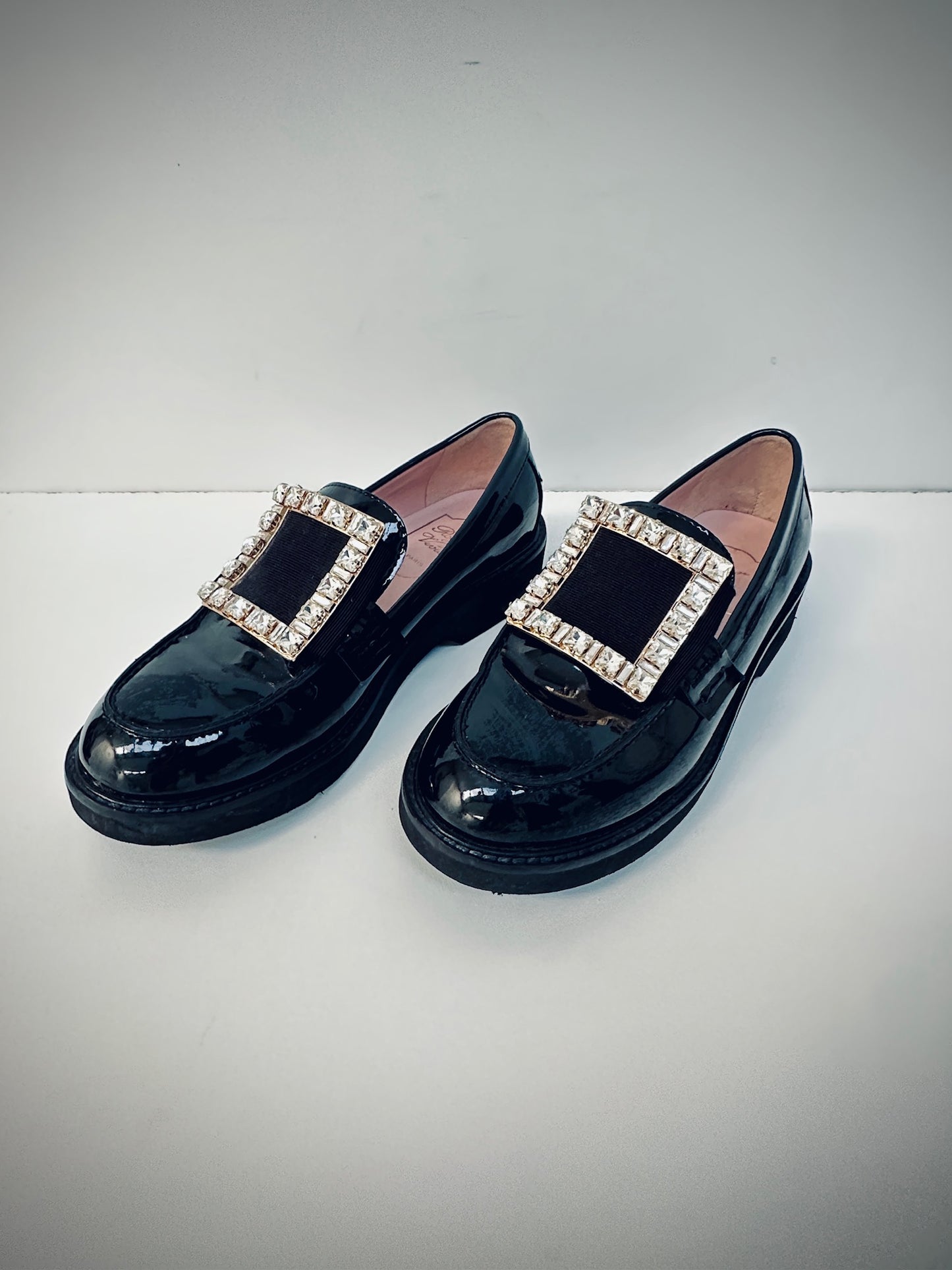 Roger Vivier ‘Viv Ranger patent black loafers 38