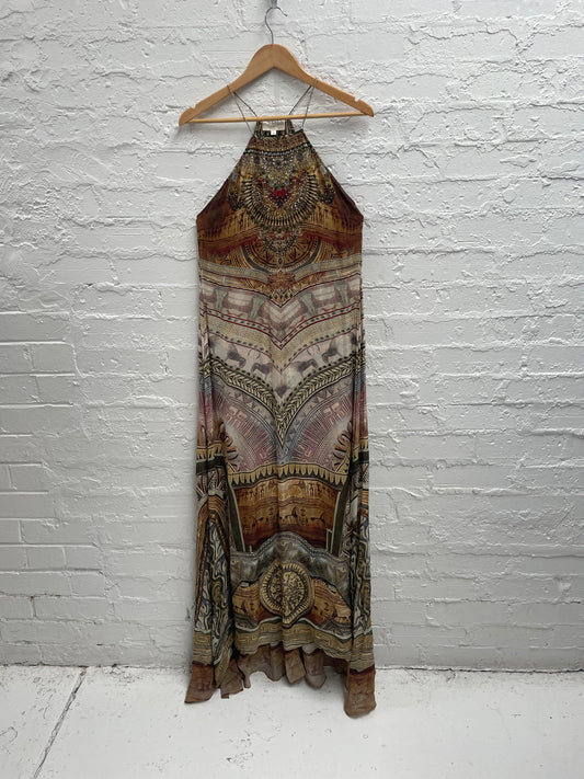 Camilla silk embellished maxi dress sz 1