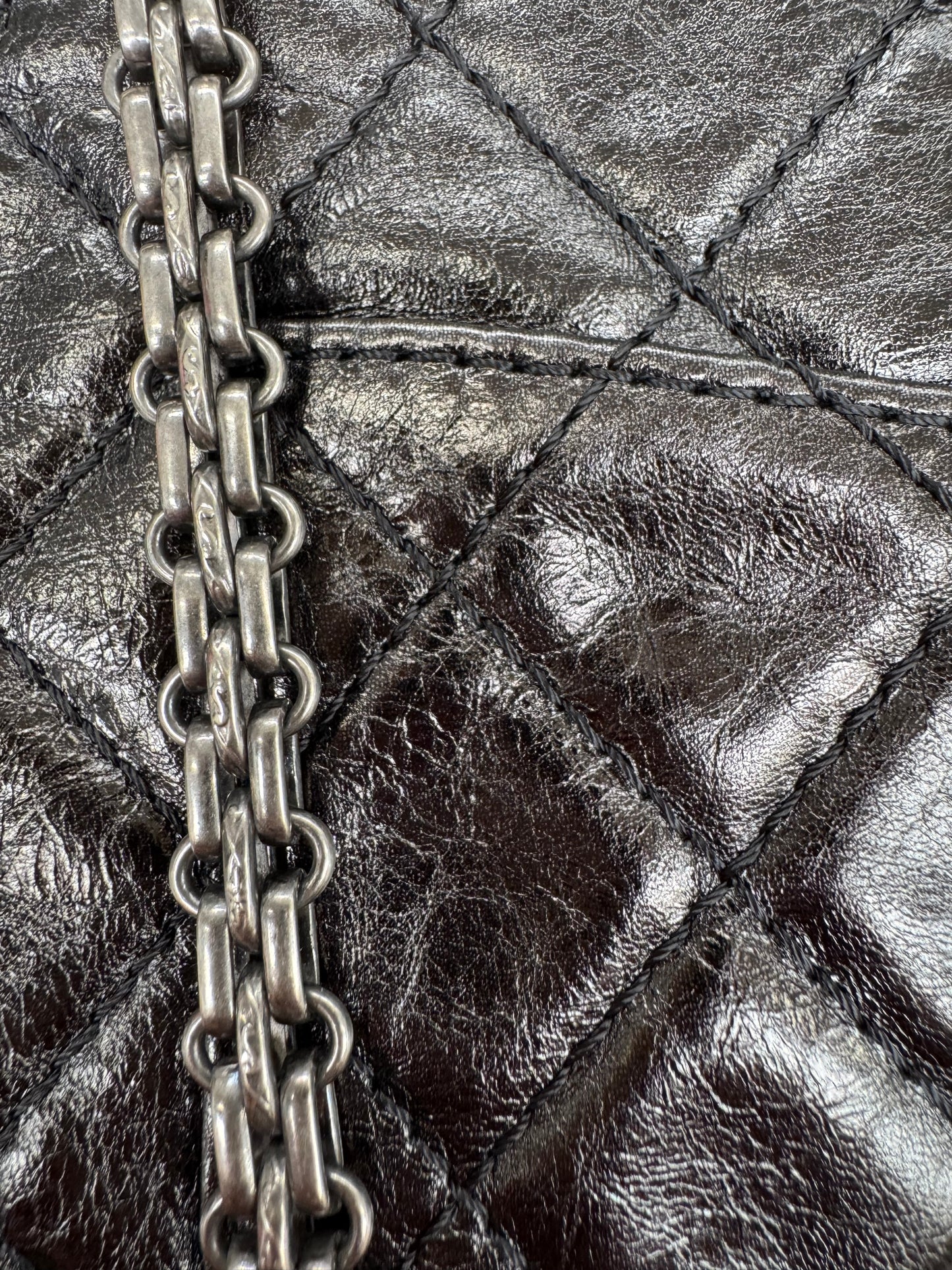 Chanel aged calf skin flap bag