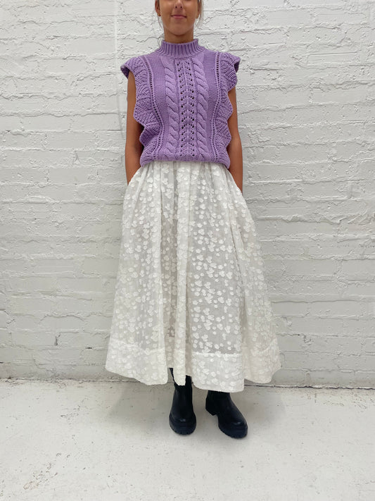 Cotton blend knit lilac vest by Essential Antwerp Sz M