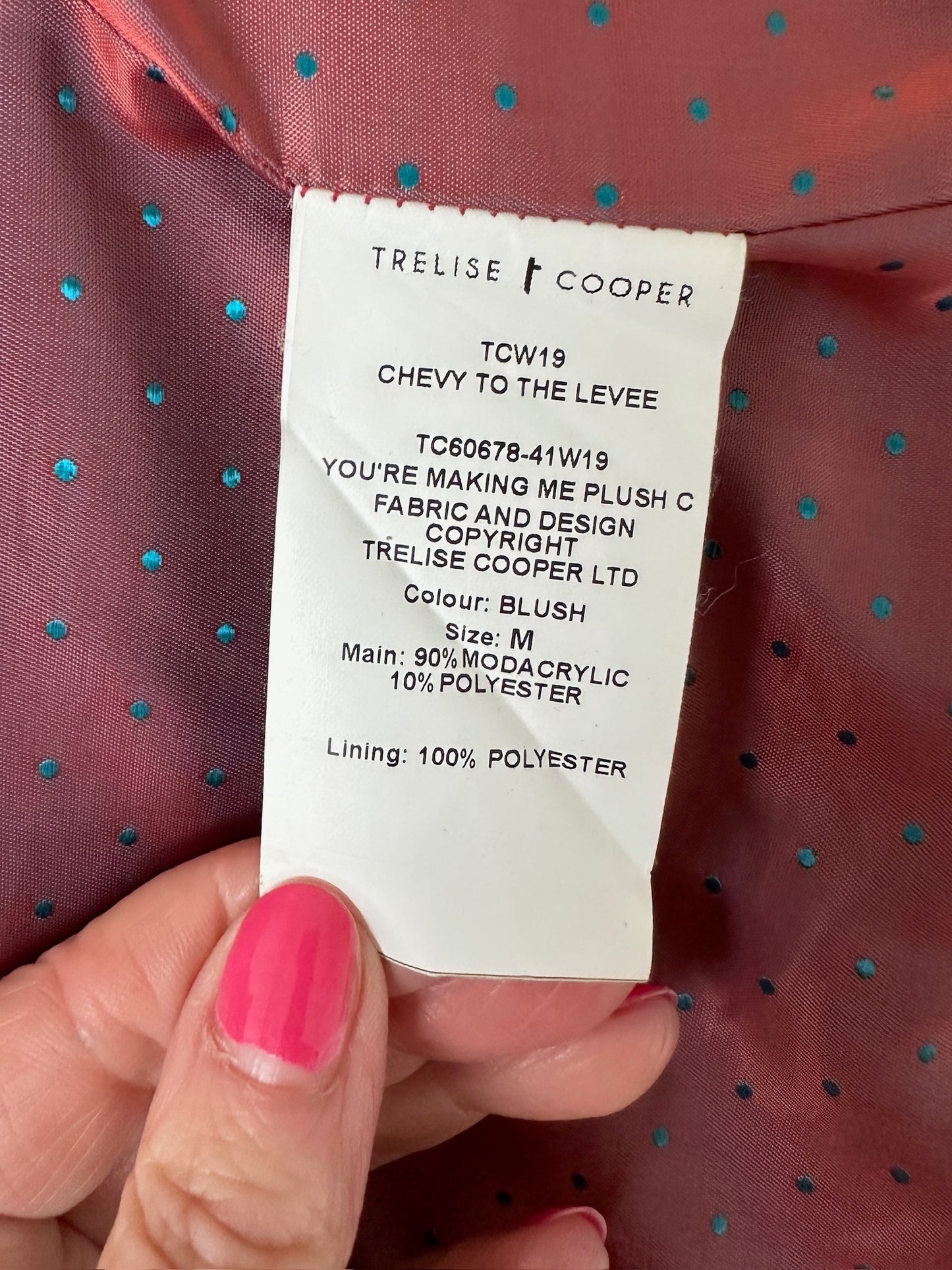 Trelise Cooper multi tone faux fur coat sz M