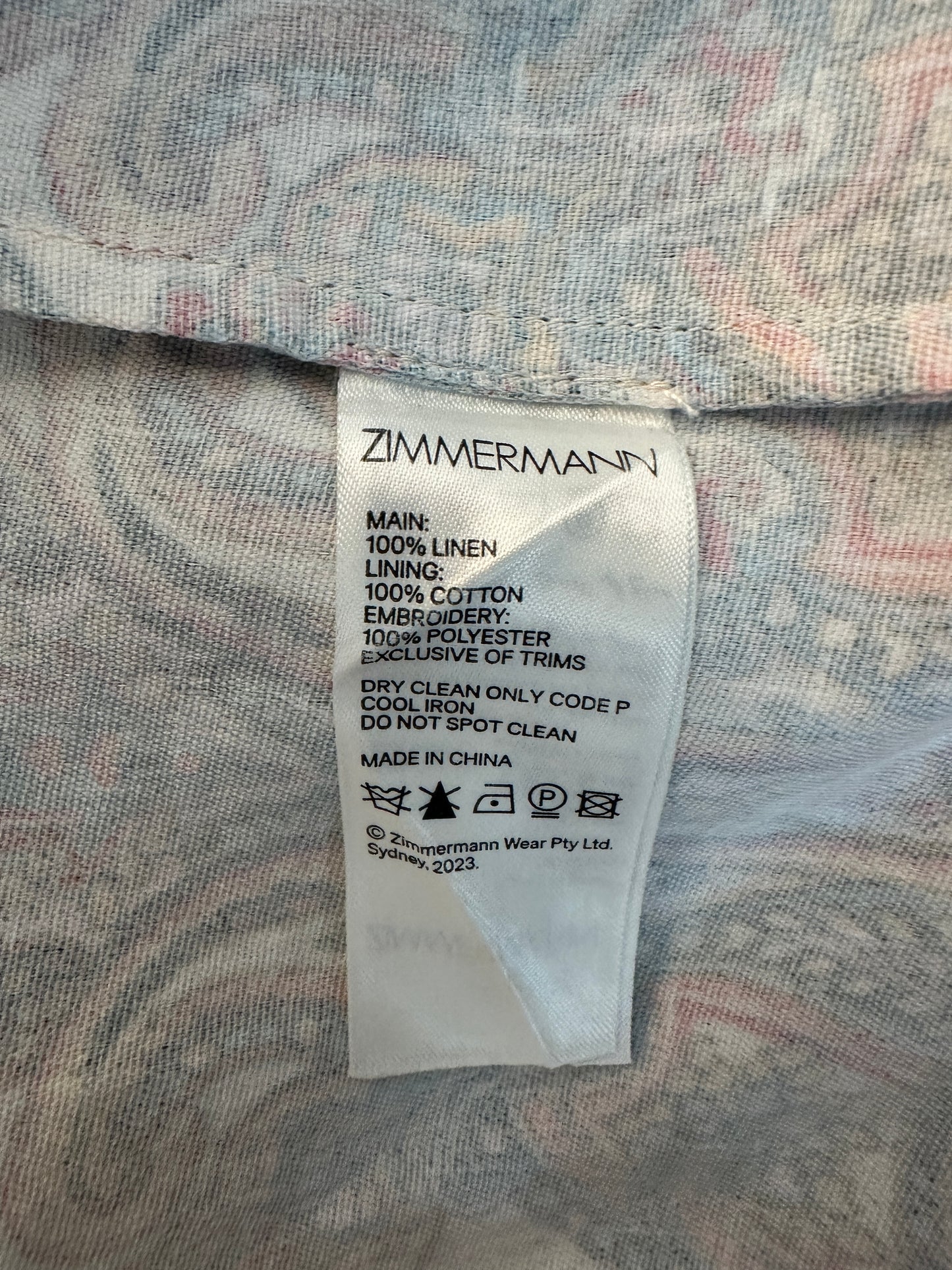 Zimmermann linen skirt size 0