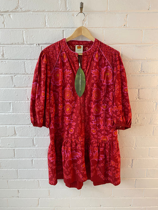 Farm Rio Olivia red mini dress organic cotton BNWT Size XL