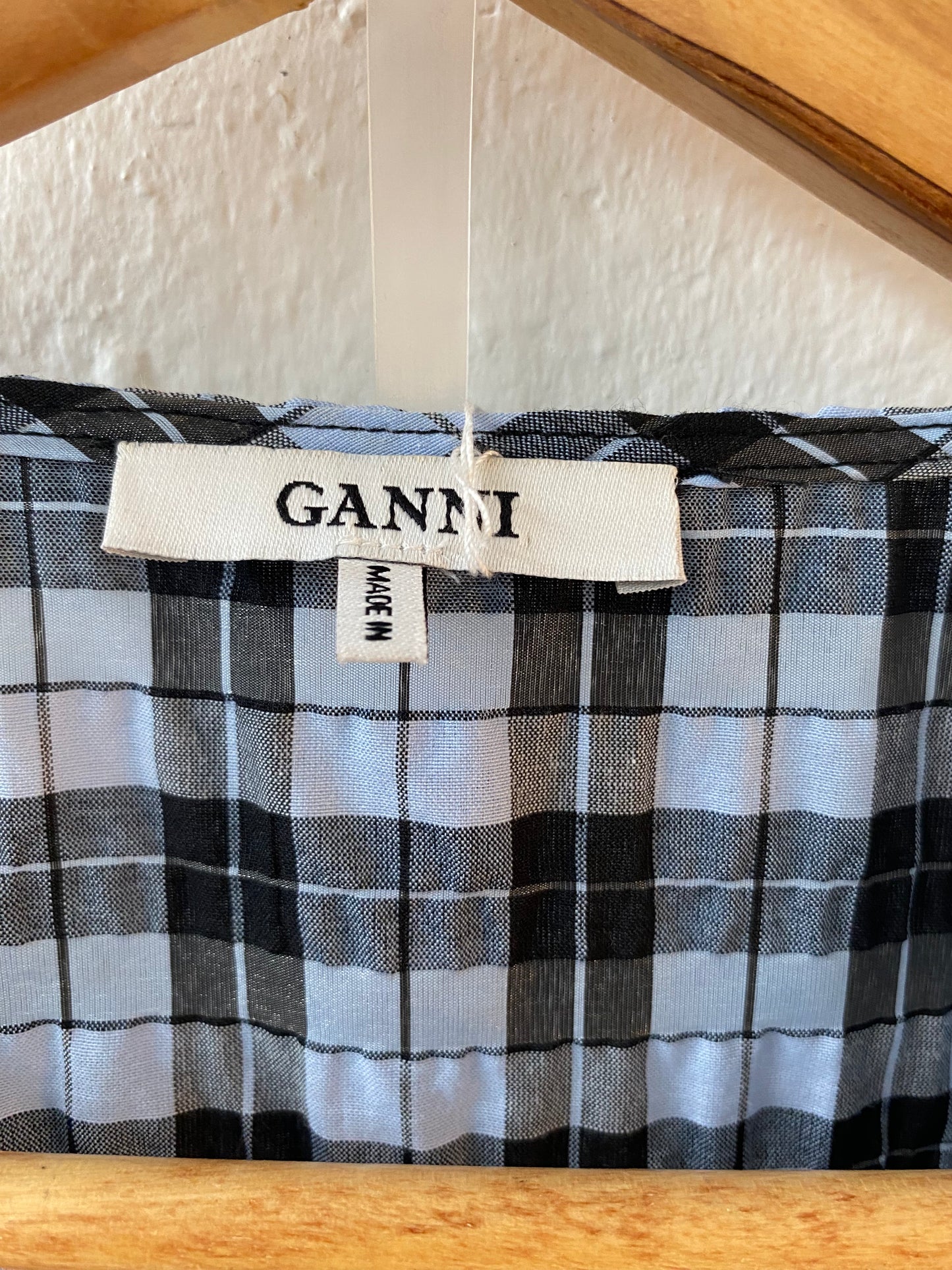 Ganni seersucker wrap midi dress size 40 best for an 8-10