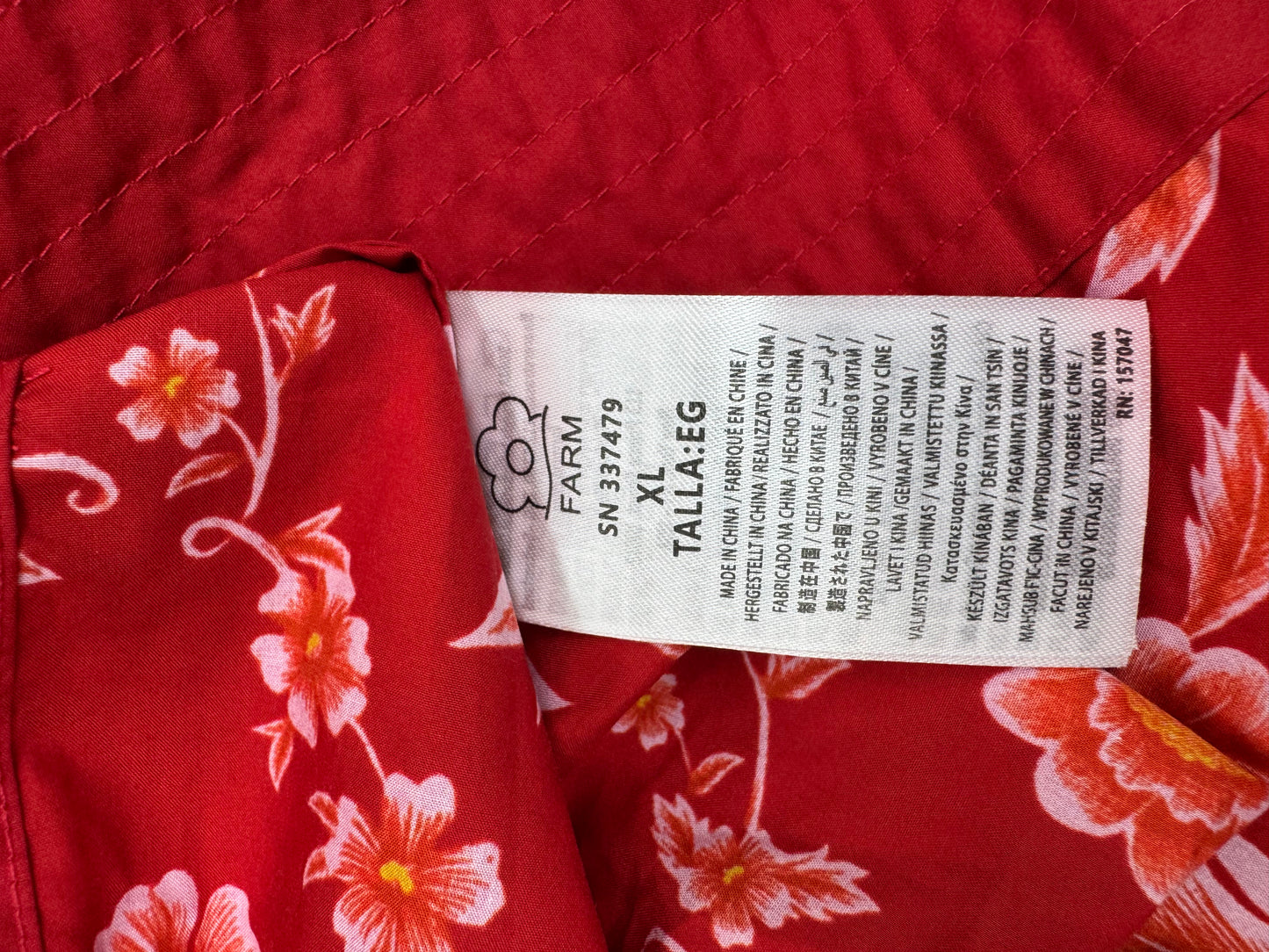 Farm Rio Olivia red mini dress organic cotton BNWT Size XL
