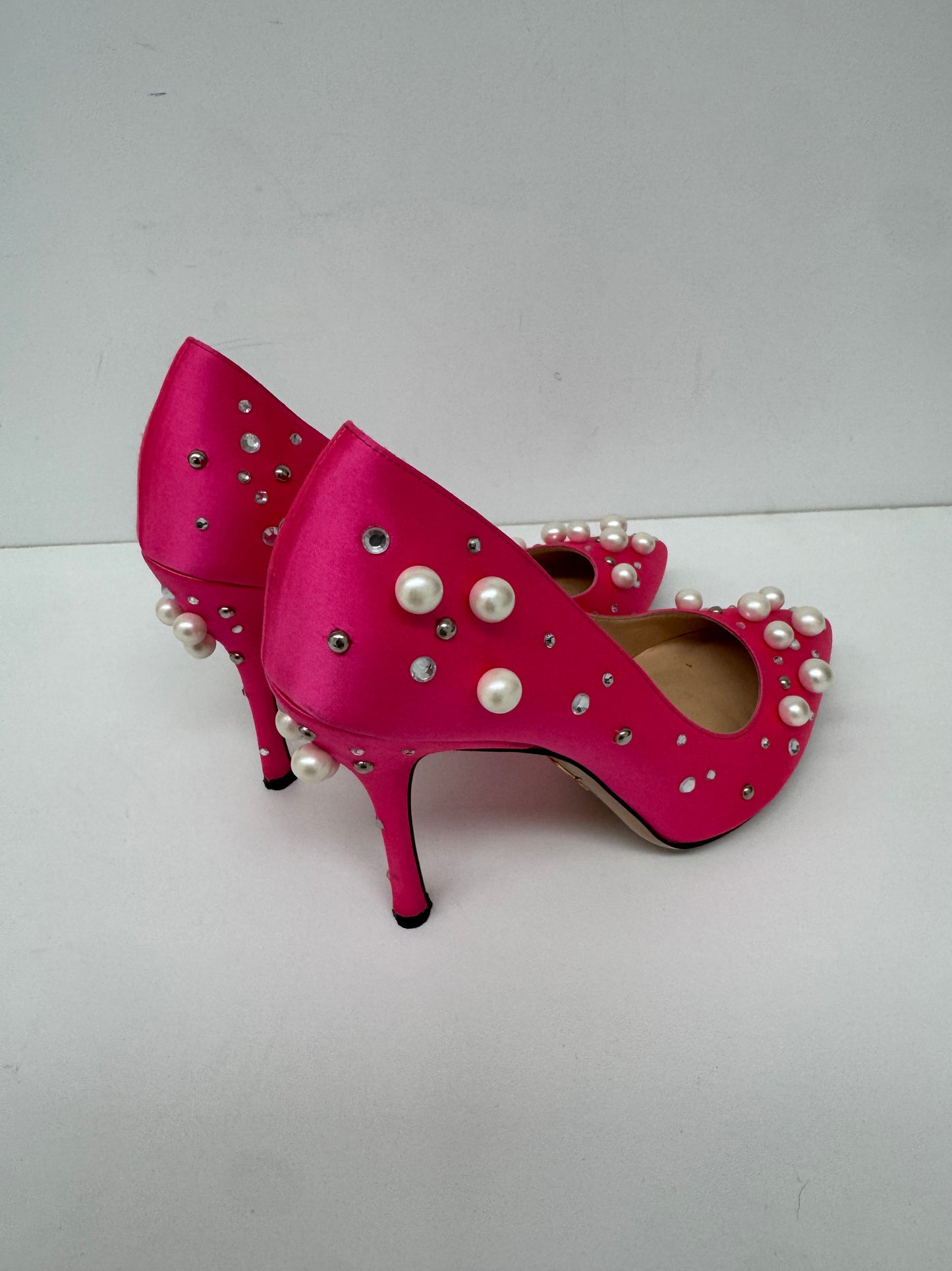 Charlotte Olympia Precious Bacall hot pink satin heels size 39