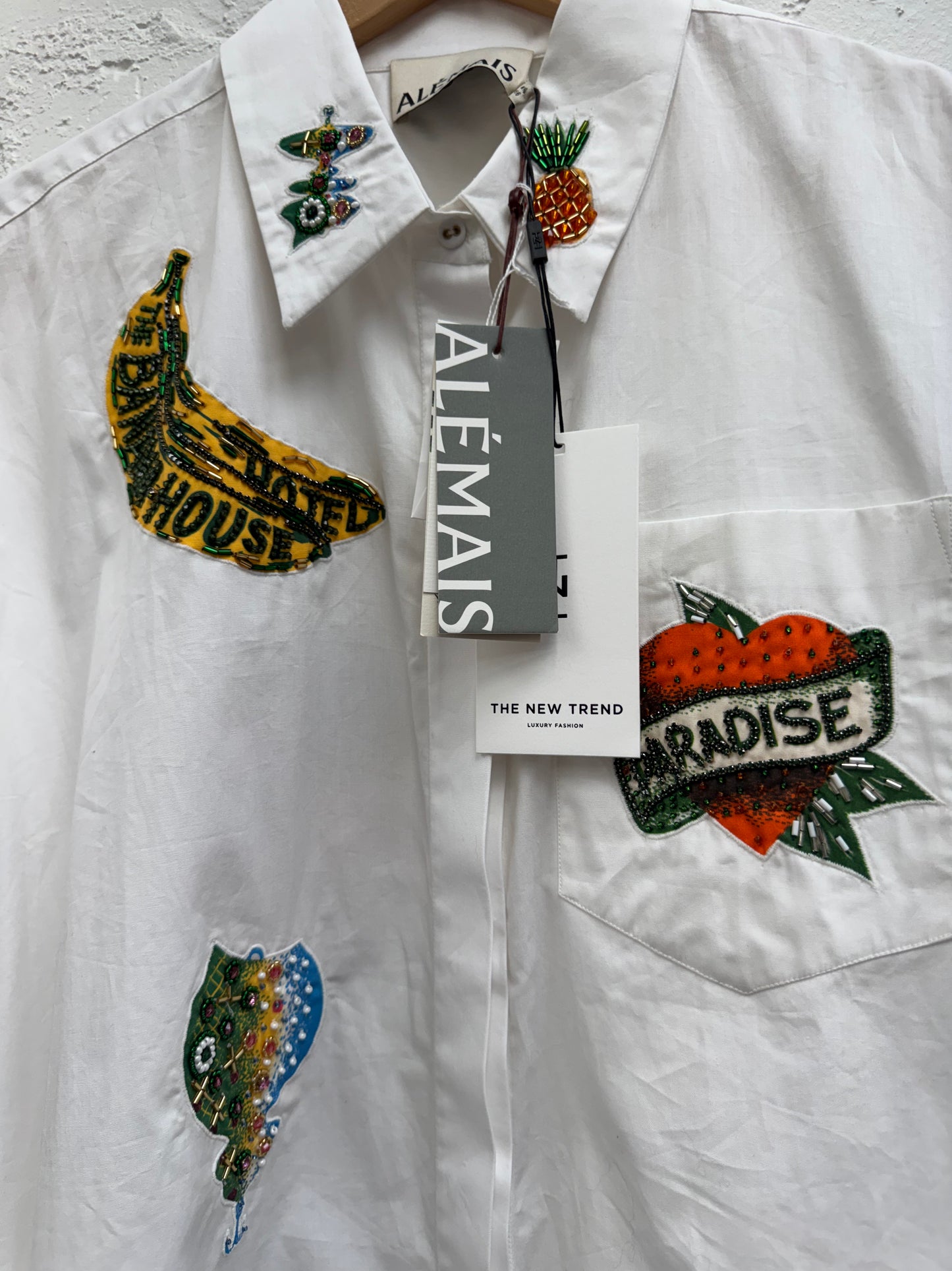 Alemais Clam Embroidered Shirt BNWT size 10