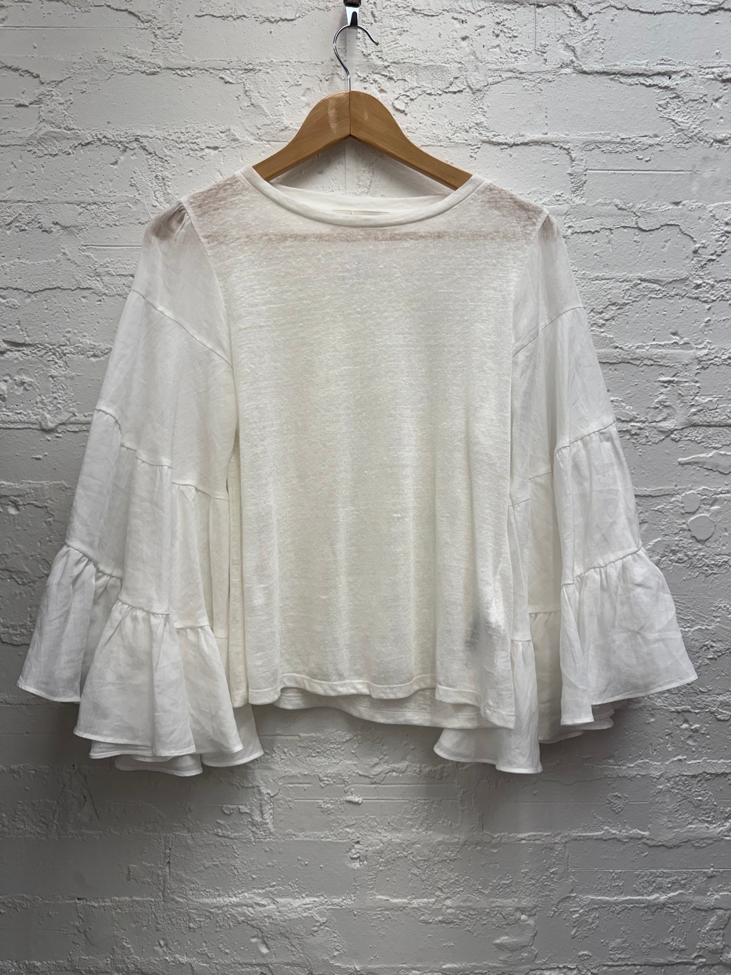 Zimmermann linen top with ramie sleeves size 0