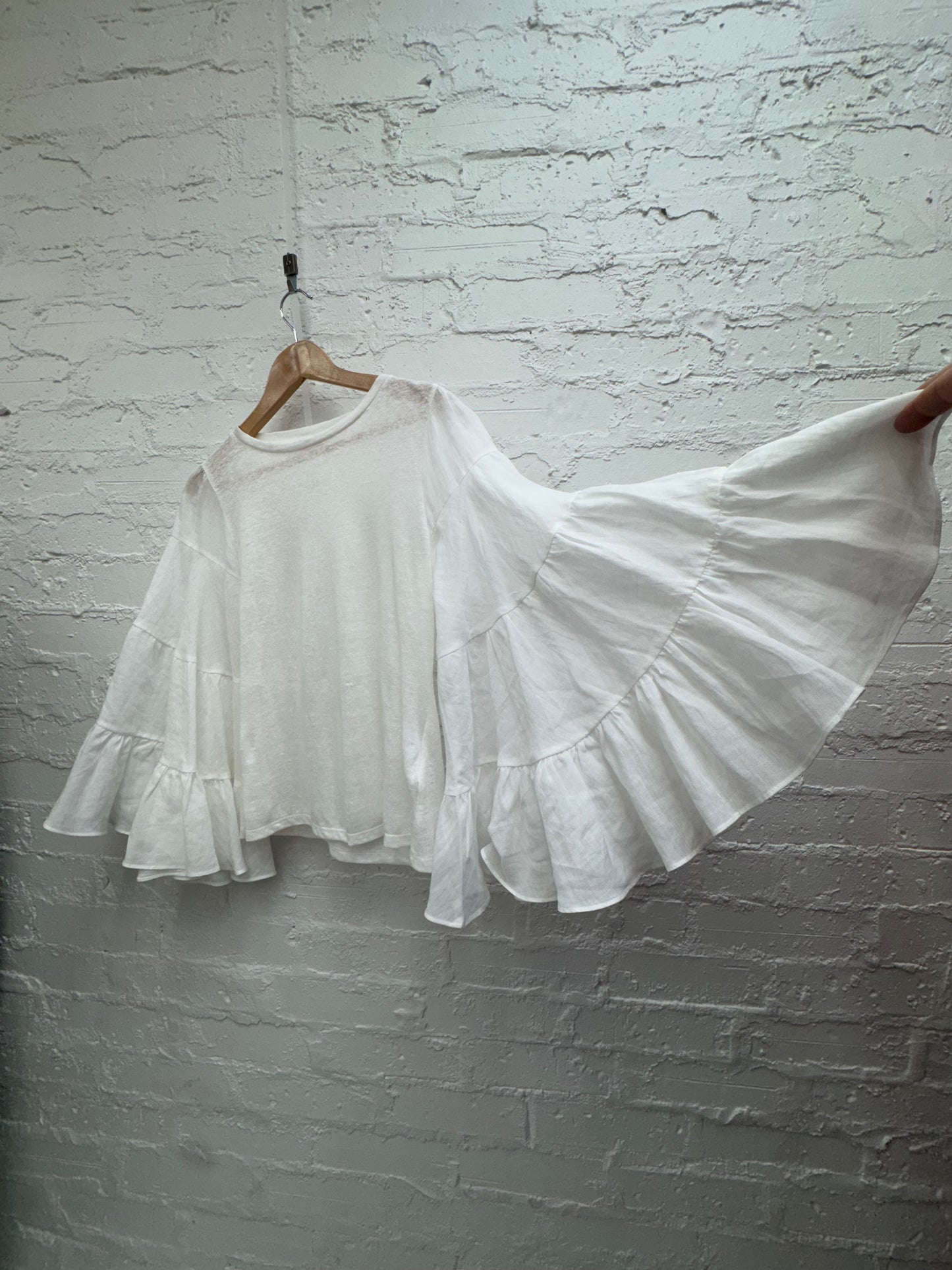 Zimmermann linen top with ramie sleeves size 0