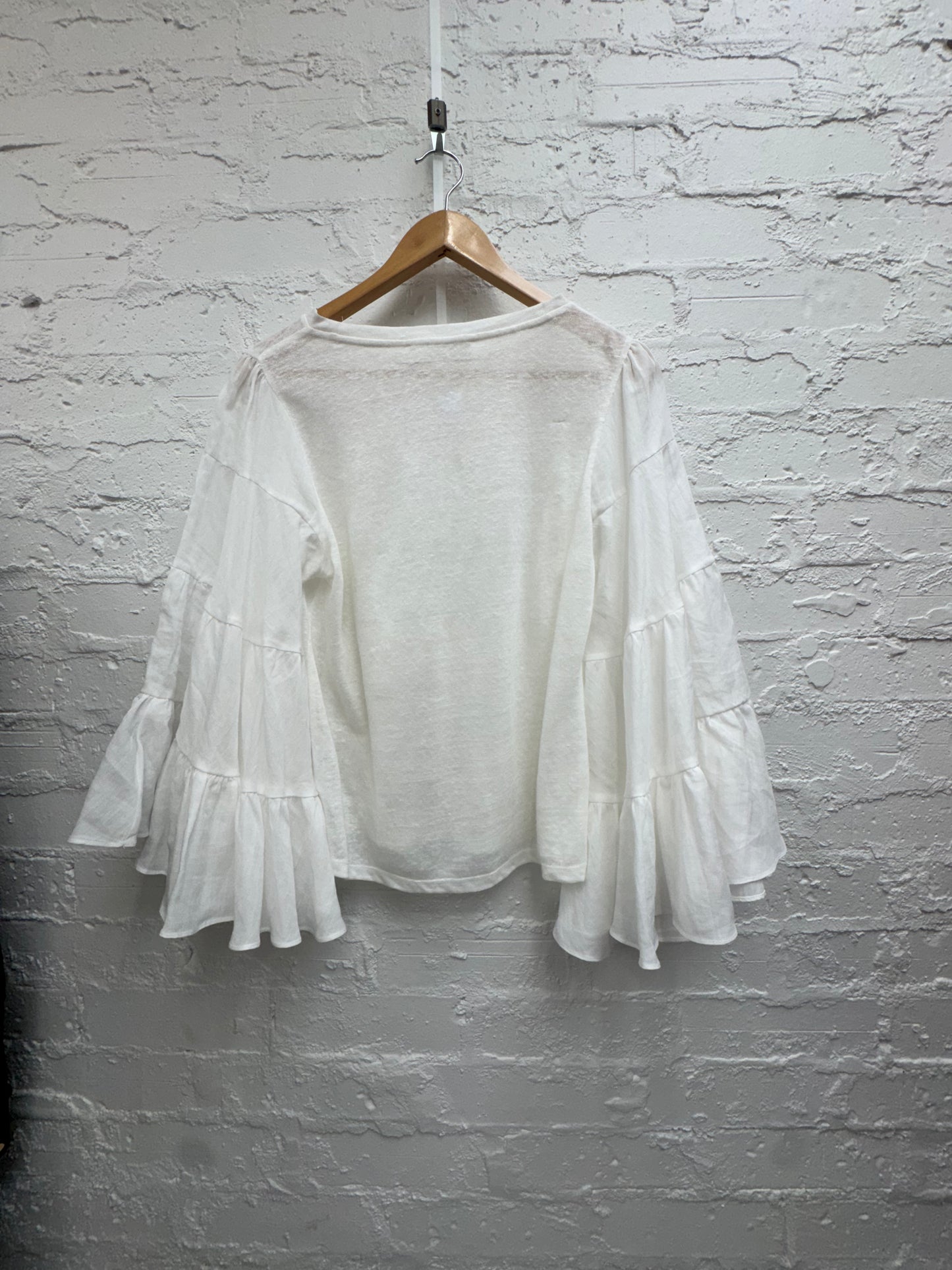 Zimmermann linen top with ramie sleeves size 0