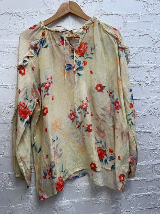 M.A. Dainty linen / silk blend blouse size 10