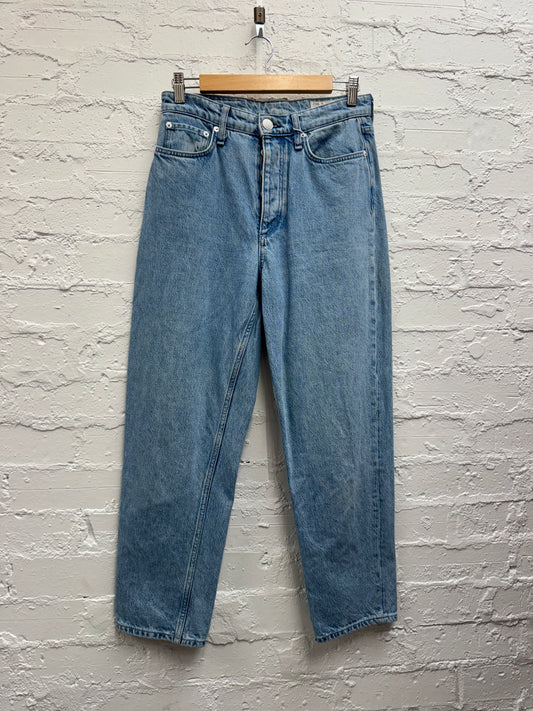 Rag & Bone Alissa High-rise Barrel Leg jeans in Tide wash size 26