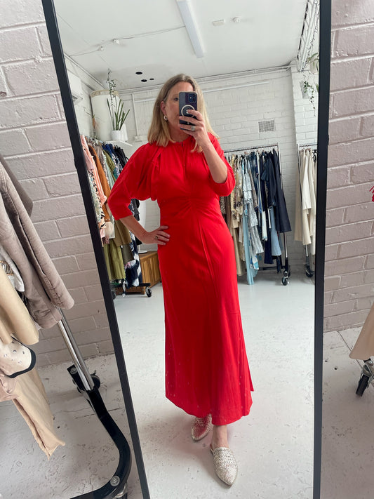 Oroton red silk dress size 8 new with tags