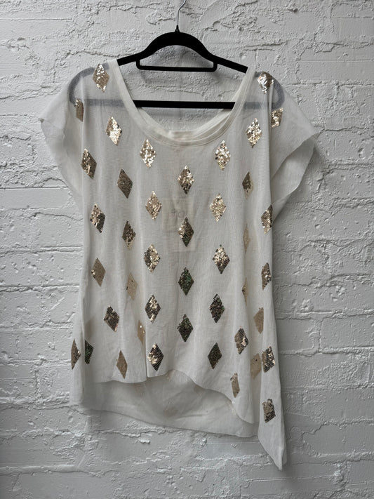 Sass & Bide NWT mesh sequin tee. Size 38/8