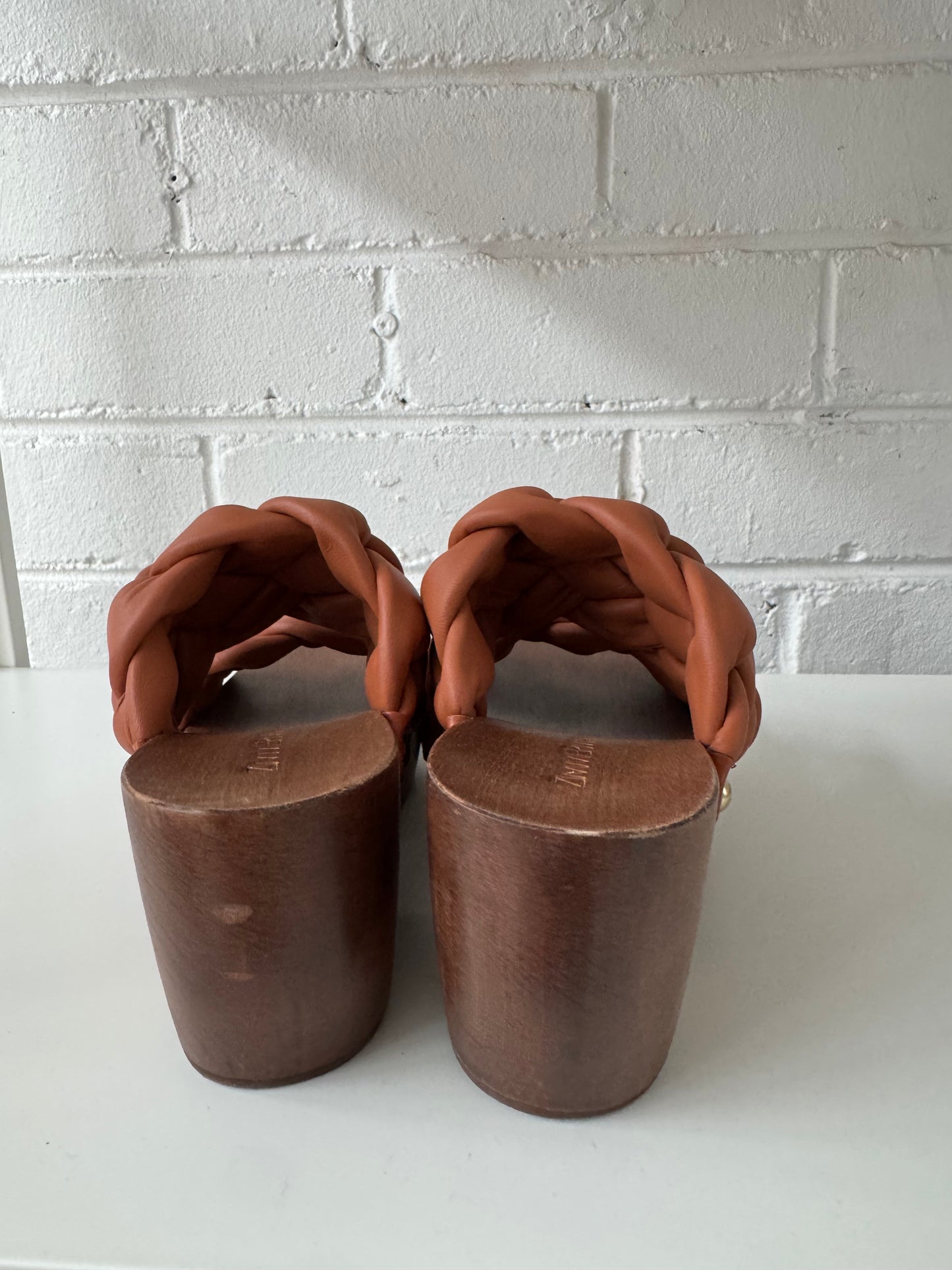 Zimmermann braided leather and wood clog style sandal | size 38